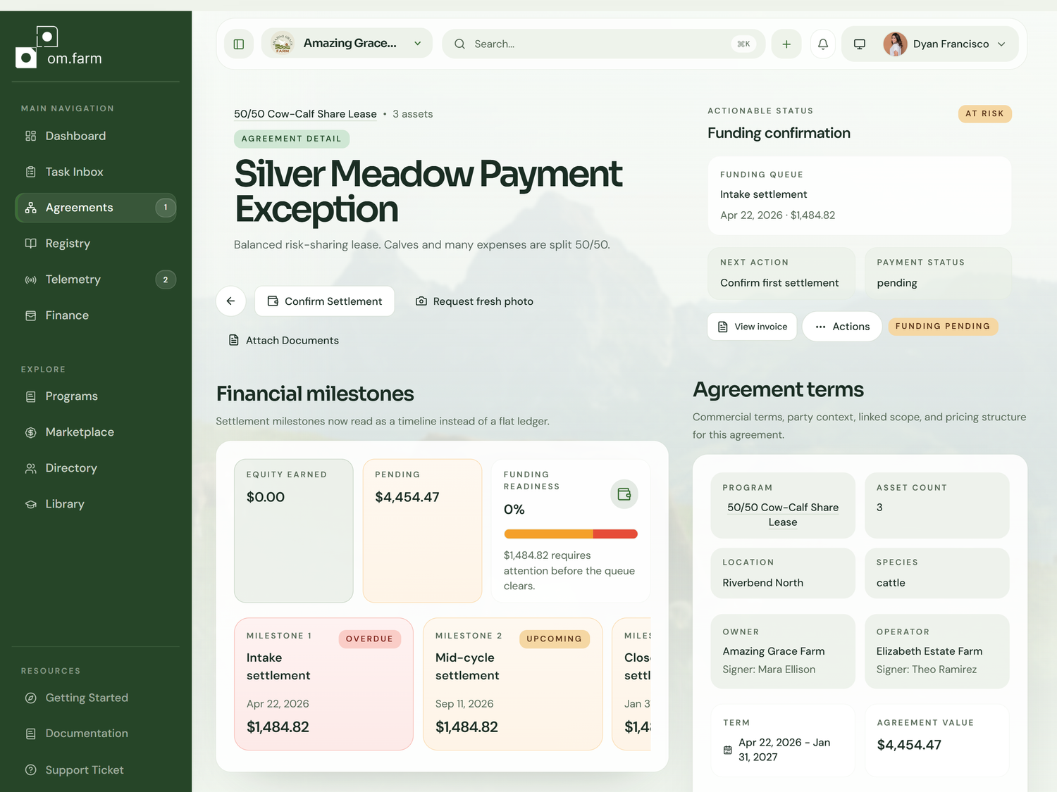 OM.Farm connected operations dashboard